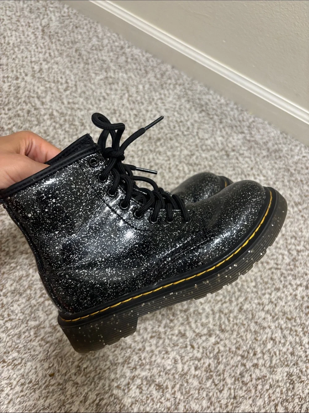 Dr. Martens black glitter boots 13